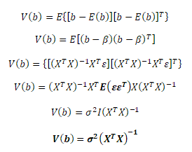 Kovarianční matice odhadové funkce MNČ