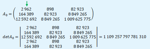 Matice A0 a její determinant